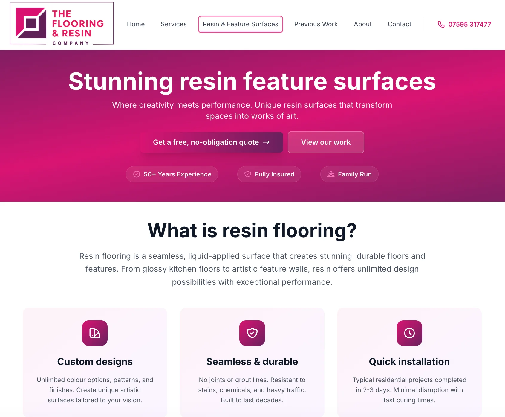 The Flooring and Resin Company website
