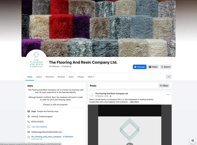 TFRCO Facebook page before website