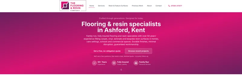 TFRCO homepage hero section